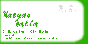 matyas halla business card